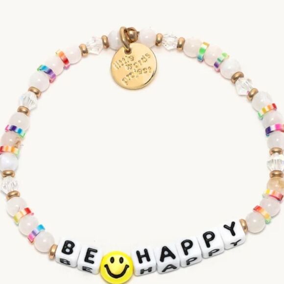 Little Words Project, "Be Happy" Beaded Bracelet - Picture 1 of 6